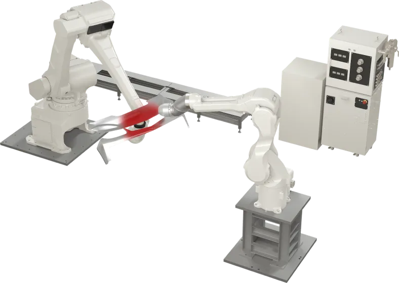 塗装ロボット協調システムの写真