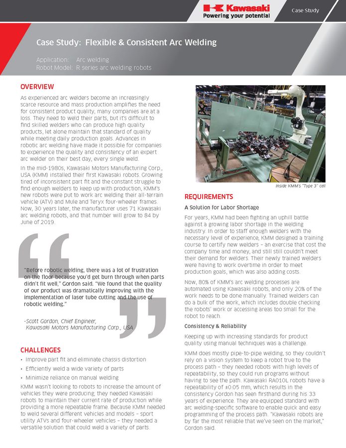 CASO DE ESTUDIO Soldadura por arco Serie R Folleto KMM