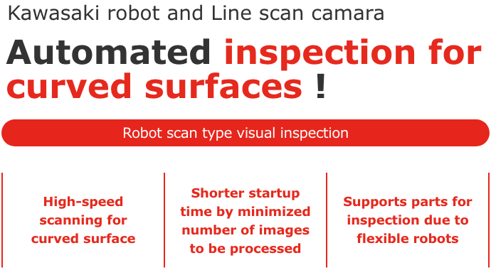 Kawasaki Robot+ Line Scan Camera will automate high-speed inspection of curved surface!
