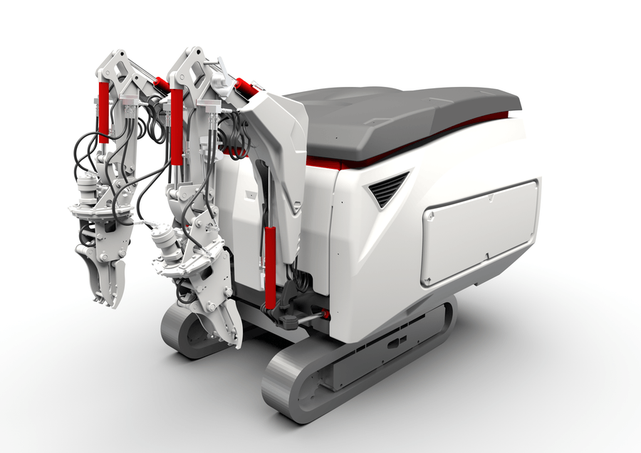 油圧機器部門がIFPEX2024に出展したロボットショベル